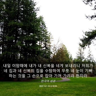 Picture 03 - 열왕기상 20:6 KOR - 내일 이맘때에 내가 내 신복을 네게 - Bible Verse Picture