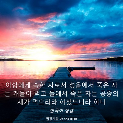 Picture 03 - 열왕기상 21:24 KOR - 아합에게 속한 자로서 성읍에서 죽은 - Bible Verse Picture