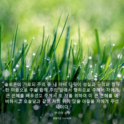 Picture 03 - 열왕기상 3:6 KOR - 솔로몬이 가로되 주의 종 내 아비 - Bible Verse Picture