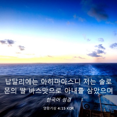 Picture 03 - 열왕기상 4:15 KOR - 납달리에는 아히마아스니 저는 - Bible Verse Picture