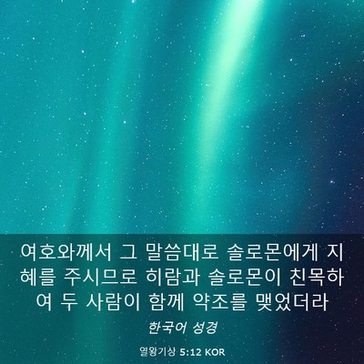 Picture 03 - 열왕기상 5:12 KOR - 여호와께서 그 말씀대로 솔로몬에게 - Bible Verse Picture
