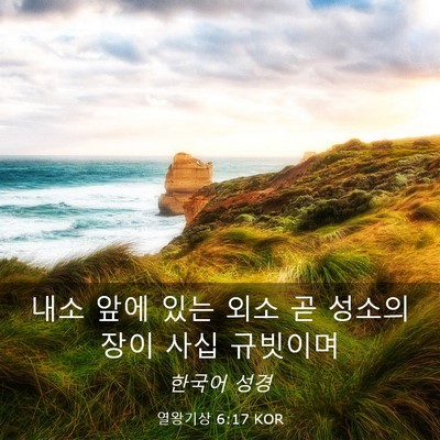 Picture 03 - 열왕기상 6:17 KOR - 내소 앞에 있는 외소 곧 성소의 장이 - Bible Verse Picture