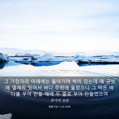 Picture 03 - 열왕기상 7:24 KOR - 그 가장자리 아래에는 돌아가며 박이 - Bible Verse Picture
