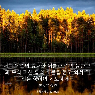 Picture 03 - 열왕기상 8:42 KOR - 저희가 주의 광대한 이름과 주의 - Bible Verse Picture