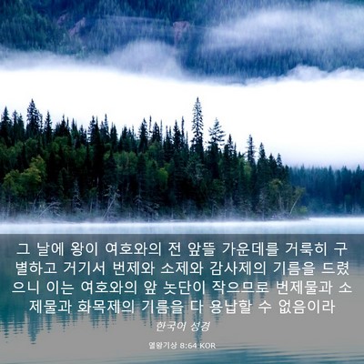 Picture 03 - 열왕기상 8:64 KOR - 그 날에 왕이 여호와의 전 앞뜰 - Bible Verse Picture
