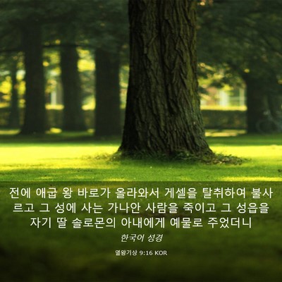 Picture 03 - 열왕기상 9:16 KOR - 전에 애굽 왕 바로가 올라와서 - Bible Verse Picture
