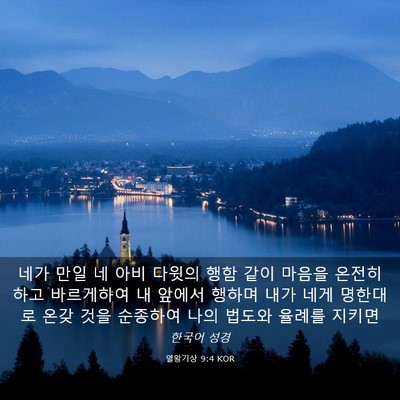 Picture 03 - 열왕기상 9:4 KOR - 네가 만일 네 아비 다윗의 행함 같이 - Bible Verse Picture