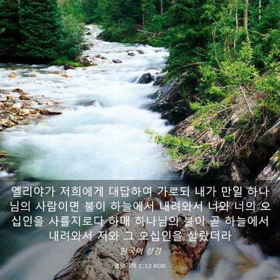 Picture 03 - 열왕기하 1:12 KOR - 엘리야가 저희에게 대답하여 가로되 - Bible Verse Picture