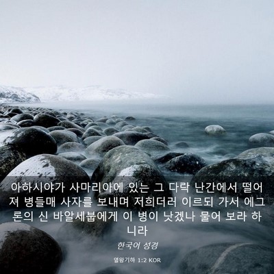 Picture 03 - 열왕기하 1:2 KOR - 아하시야가 사마리아에 있는 그 다락 - Bible Verse Picture