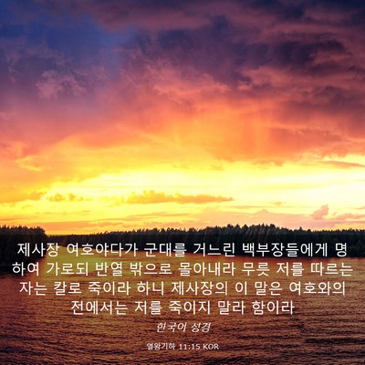 Picture 03 - 열왕기하 11:15 KOR - 제사장 여호야다가 군대를 거느린 - Bible Verse Picture