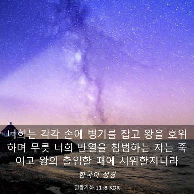 Picture 03 - 열왕기하 11:8 KOR - 너희는 각각 손에 병기를 잡고 왕을 - Bible Verse Picture