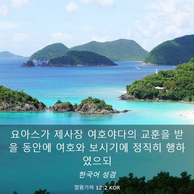 Picture 03 - 열왕기하 12:2 KOR - 요아스가 제사장 여호야다의 교훈을 - Bible Verse Picture