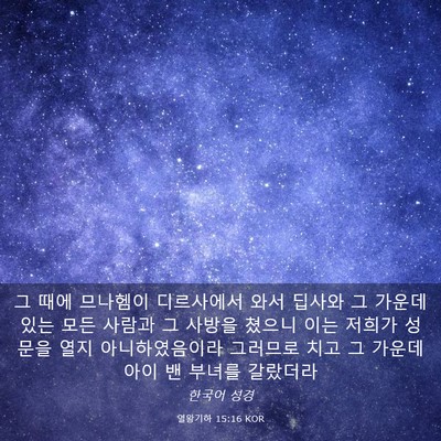 Picture 03 - 열왕기하 15:16 KOR - 그 때에 므나헴이 디르사에서 와서 - Bible Verse Picture
