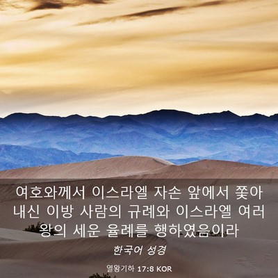 Picture 03 - 열왕기하 17:8 KOR - 여호와께서 이스라엘 자손 앞에서 - Bible Verse Picture