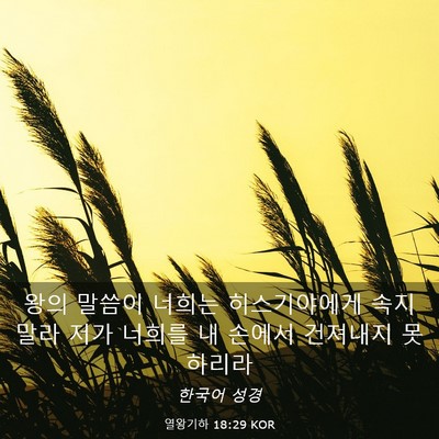 Picture 03 - 열왕기하 18:29 KOR - 왕의 말씀이 너희는 히스기야에게 - Bible Verse Picture
