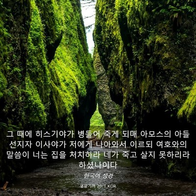 Picture 03 - 열왕기하 20:1 KOR - 그 때에 히스기야가 병들어 죽게 - Bible Verse Picture
