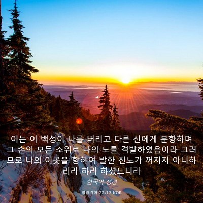 Picture 03 - 열왕기하 22:17 KOR - 이는 이 백성이 나를 버리고 다른 - Bible Verse Picture