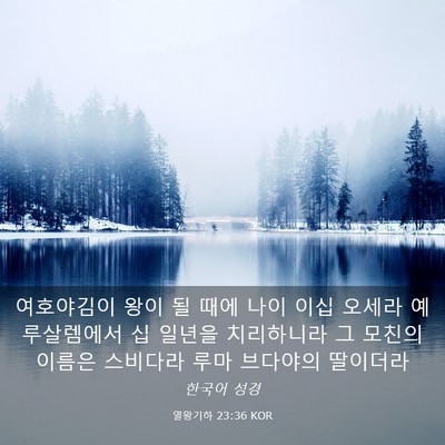 Picture 03 - 열왕기하 23:36 KOR - 여호야김이 왕이 될 때에 나이 이십 - Bible Verse Picture