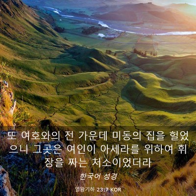 Picture 03 - 열왕기하 23:7 KOR - 또 여호와의 전 가운데 미동의 집을 - Bible Verse Picture