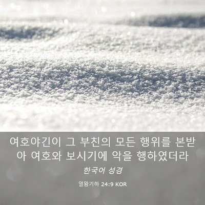 Picture 03 - 열왕기하 24:9 KOR - 여호야긴이 그 부친의 모든 행위를 - Bible Verse Picture