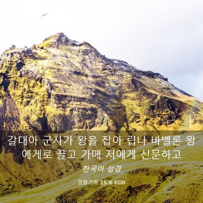 Picture 03 - 열왕기하 25:6 KOR - 갈대아 군사가 왕을 잡아 립나 - Bible Verse Picture