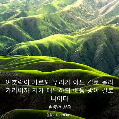 Picture 03 - 열왕기하 3:8 KOR - 여호람이 가로되 우리가 어느 길로 - Bible Verse Picture