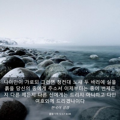 Picture 03 - 열왕기하 5:17 KOR - 나아만이 가로되 그러면 청컨대 노새 - Bible Verse Picture