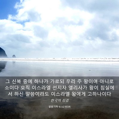 Picture 03 - 열왕기하 6:12 KOR - 그 신복 중에 하나가 가로되 우리 주 - Bible Verse Picture