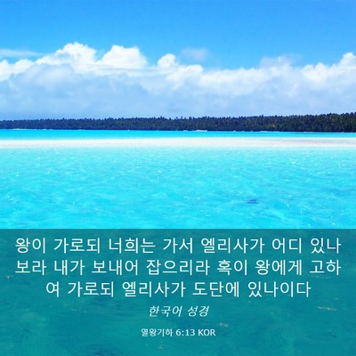 Picture 03 - 열왕기하 6:13 KOR - 왕이 가로되 너희는 가서 엘리사가 - Bible Verse Picture