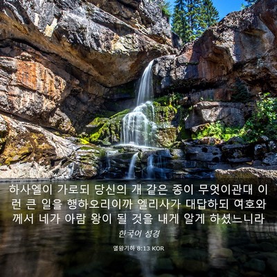 Picture 03 - 열왕기하 8:13 KOR - 하사엘이 가로되 당신의 개 같은 - Bible Verse Picture