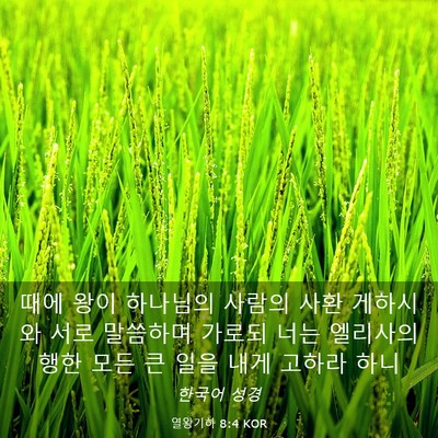 Picture 03 - 열왕기하 8:4 KOR - 때에 왕이 하나님의 사람의 사환 - Bible Verse Picture