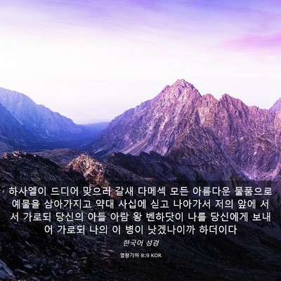 Picture 03 - 열왕기하 8:9 KOR - 하사엘이 드디어 맞으러 갈새 다메섹 - Bible Verse Picture