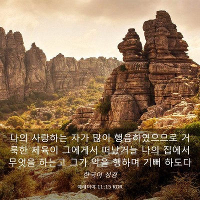 Picture 03 - 예레미야 11:15 KOR - 나의 사랑하는 자가 많이 - Bible Verse Picture