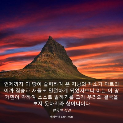 Picture 03 - 예레미야 12:4 KOR - 언제까지 이 땅이 슬퍼하며 온 - Bible Verse Picture