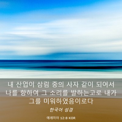 Picture 03 - 예레미야 12:8 KOR - 내 산업이 삼림 중의 사자 같이 - Bible Verse Picture