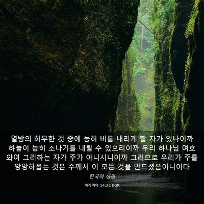 Picture 03 - 예레미야 14:22 KOR - 열방의 허무한 것 중에 능히 비를 - Bible Verse Picture