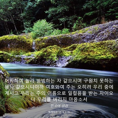 Picture 03 - 예레미야 14:9 KOR - 어찌하여 놀라 벙벙하는 자 같으시며 - Bible Verse Picture