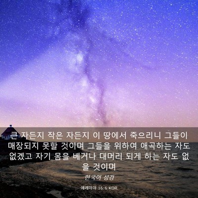 Picture 03 - 예레미야 16:6 KOR - 큰 자든지 작은 자든지 이 땅에서 - Bible Verse Picture