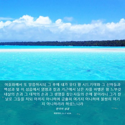 Picture 03 - 예레미야 21:7 KOR - 여호와께서 또 말씀하시되 그 후에 - Bible Verse Picture