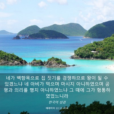 Picture 03 - 예레미야 22:15 KOR - 네가 백향목으로 집 짓기를 - Bible Verse Picture