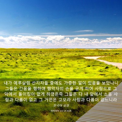 Picture 03 - 예레미야 23:14 KOR - 내가 예루살렘 선지자들 중에도 - Bible Verse Picture