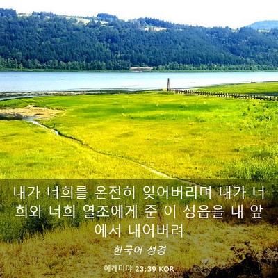 Picture 03 - 예레미야 23:39 KOR - 내가 너희를 온전히 잊어버리며 내가 - Bible Verse Picture