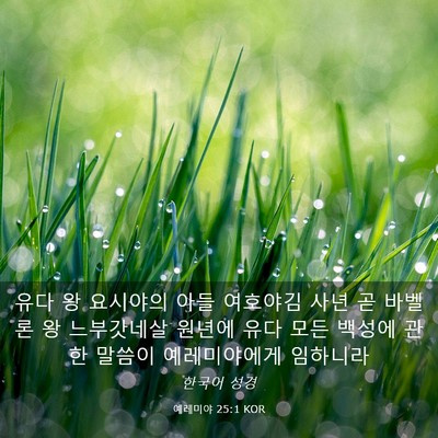 Picture 03 - 예레미야 25:1 KOR - 유다 왕 요시야의 아들 여호야김 - Bible Verse Picture