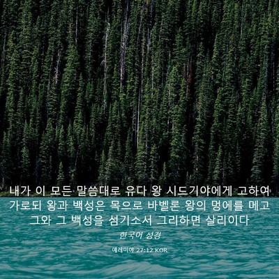 Picture 03 - 예레미야 27:12 KOR - 내가 이 모든 말씀대로 유다 왕 - Bible Verse Picture