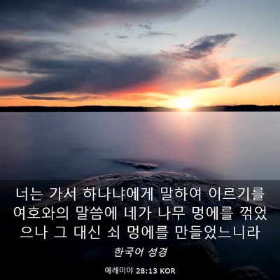 Picture 03 - 예레미야 28:13 KOR - 너는 가서 하나냐에게 말하여 - Bible Verse Picture