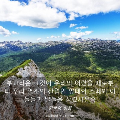 Picture 03 - 예레미야 3:24 KOR - 부끄러운 그것이 우리의 어렸을 - Bible Verse Picture