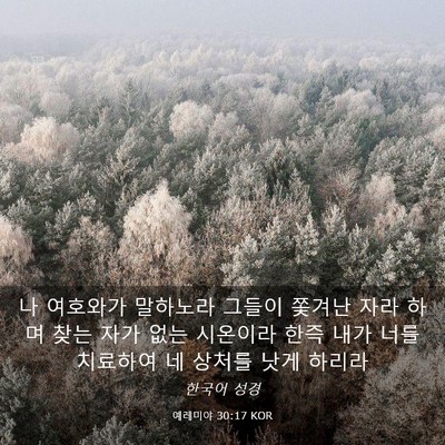 Picture 03 - 예레미야 30:17 KOR - 나 여호와가 말하노라 그들이 쫓겨난 - Bible Verse Picture