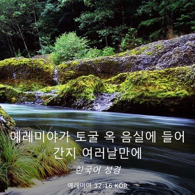 Picture 03 - 예레미야 37:16 KOR - 예레미야가 토굴 옥 음실에 들어간지 - Bible Verse Picture