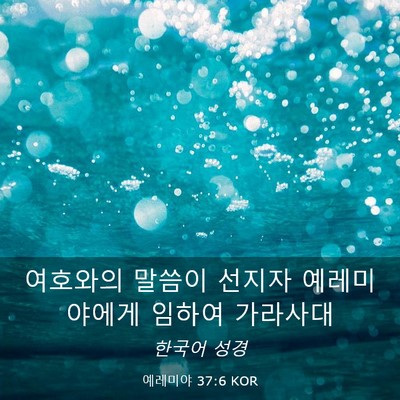 Picture 03 - 예레미야 37:6 KOR - 여호와의 말씀이 선지자 - Bible Verse Picture