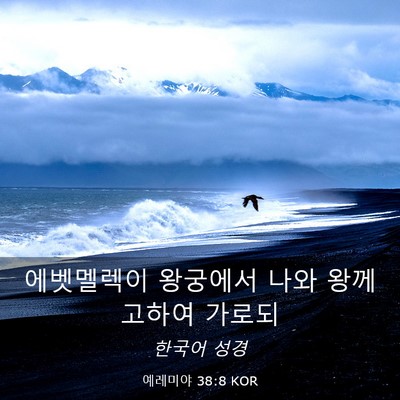 Picture 03 - 예레미야 38:8 KOR - 에벳멜렉이 왕궁에서 나와 왕께 - Bible Verse Picture
